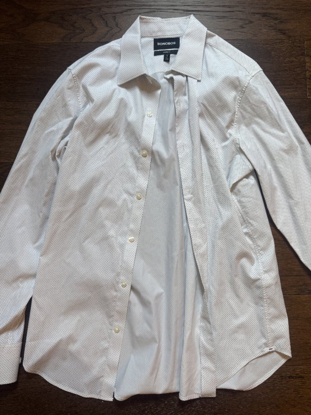 Bonobos Polkadot Tailored Fit Mens Shirt Size Medium White